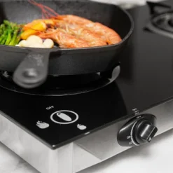 XtremepowerUS Double Burner Stove Brass Tempered Ignition LPG, With Regulator Gas Range, Black -OUTSUNNY Shop GUEST 38abdb53 9c04 46f1 8fe2 b15276f8bdb8