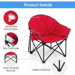 2 PCS Oversized Folding Padded Camping Moon Saucer Chair Bag Outdoor Fishing RedNavy BrownGrey -OUTSUNNY Shop GUEST 38c34265 5026 46a1 ac40 012301ec8982