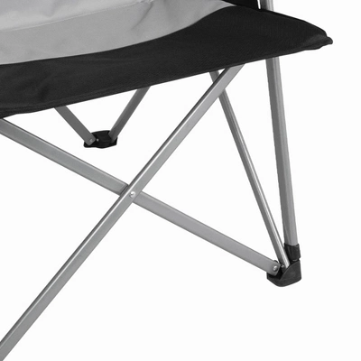 KingCamp Padded Outdoor Folding Lounge Chair Swiveling Cupholder, Side Pocket, And Carry Bag For Camping, Sporting Events, And Tailgating, Black/Grey 6 KingCamp Padded Outdoor Folding Lounge Chair Swiveling Cupholder, Side Pocket, And Carry Bag For Camping, Sporting Events, And Tailgating, Black/Grey - Image 4