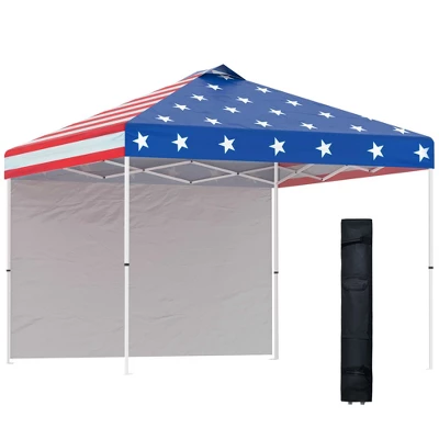 Outsunny 10' X 10' Pop Up Canopy Tent With 1 Sidewall, Carry Bag, Adjustable Height, Instant Shelter Tent For Backyard, Garden, And Patio 8 Outsunny 10' X 10' Pop Up Canopy Tent With 1 Sidewall, Carry Bag, Adjustable Height, Instant Shelter Tent For Backyard, Garden, And Patio - Image 6