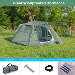 Costway 4-6 Person Camping Tent Waterproof Family Large Double-Layer Tents W/Front Porch -OUTSUNNY Shop GUEST 3fafc424 d517 4780 866f 7538f042b755