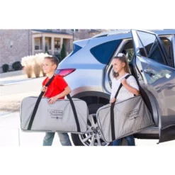 Disc-O-Bed Youth Kid-O-Bunk 2 Person Bench Bunked Double Bunk Bed Cots With 2 Side Organizers And Carry Bags For Outdoor Camping Trips, Black -OUTSUNNY Shop GUEST 40e248d9 6f05 4ad9 9f42 1a767c9b3dcd