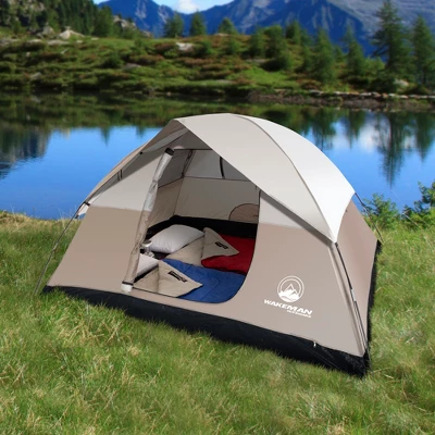 Leisure Sports 4-Person Dome Tent With Carry Bag - Tan 6 Leisure Sports 4-Person Dome Tent With Carry Bag - Tan - Image 4