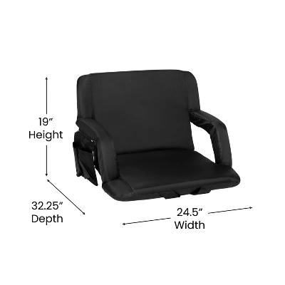 Flash Furniture Extra Wide Lightweight Reclining Stadium Chair With Armrests, Padded Back & Seat With Dual Storage Pockets And Backpack Straps 12 Flash Furniture Extra Wide Lightweight Reclining Stadium Chair With Armrests, Padded Back & Seat With Dual Storage Pockets And Backpack Straps - Image 10