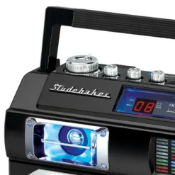 Studebaker 80's Retro Street Bluetooth Boombox With FM Radio, CD Player, LED EQ (SB2145) - Black -OUTSUNNY Shop GUEST 4954610a 5a14 4a30 b9ba 296b732bd0e1