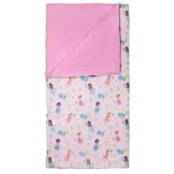 Wildkin Kids Cotton Blend Sleeping Bags For Boys & Girls, Camping & Overnight Travel (Fairy Garden)