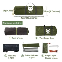 Night Cat Easy Setup Lightweight Waterproof And Windproof Backpacking Tent With Ventilated Design And Carry Bag, 7 X 4 Ft, Single Person, Army Green 8 Night Cat Easy Setup Lightweight Waterproof And Windproof Backpacking Tent With Ventilated Design And Carry Bag, 7 X 4 Ft, Single Person, Army Green -OUTSUNNY Shop GUEST 4c07cf8b f805 470c 9129 3901108a342e