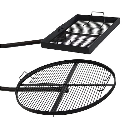 Sunnydaze Decor Sunnydaze Outdoor Camping Or Backyard Steel Adjustable Cooking Grilling Fire Pit BBQ Stake With 2 Swivel Swing Grates 5 Sunnydaze Decor Sunnydaze Outdoor Camping Or Backyard Steel Adjustable Cooking Grilling Fire Pit BBQ Stake With 2 Swivel Swing Grates - Image 3