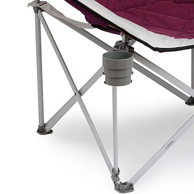 Core Equipment Oversized Padded Round Saucer Moon Outdoor Camping Folding Chair With Headrest, Wine 4 Core Equipment Oversized Padded Round Saucer Moon Outdoor Camping Folding Chair With Headrest, Wine - Image 2