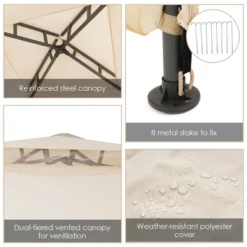 10’x 10’ 2-tier Canopy Gazebo Tent Outdoor Netting Picnic Party Sun Shade -OUTSUNNY Shop GUEST 51a26b35 c038 4100 9138 f25e58fcc30d