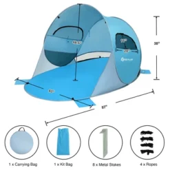 Costway Pop Up Beach Tent Anti-UV UPF 50 Plus Portable Sun Shelter For 3-4 Person -OUTSUNNY Shop GUEST 51d28230 a7dd 43fa a407 11a4d674fc0c