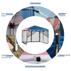 Costway 10'x10' Folding Pop Up Tent Gazebo Canopy Mesh Sidewall -OUTSUNNY Shop GUEST 51f0cd15 9298 44fa 971d ba62152fdcbb