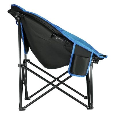 KingCamp Folding Portable Indoor And Outdoor Waterproof Saucer Lounge Camping And Bedroom Chair With Cup Holder And Back Storage Pocket, Black/Blue 3 KingCamp Folding Portable Indoor And Outdoor Waterproof Saucer Lounge Camping And Bedroom Chair With Cup Holder And Back Storage Pocket, Black/Blue