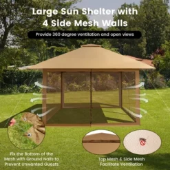 Costway 13x13ft Pop-up Instant Canopy Tent Mesh Sidewall UV50+ Adjust Outdoor Patio -OUTSUNNY Shop GUEST 5355b79b edbe 4673 9702 d1ea4b5a643d