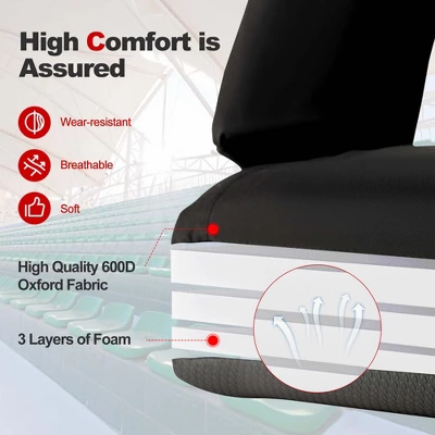 Costway Stadium Seat For Bleachers With Back Support 6 Reclining Positions Padded Cushion 6 Costway Stadium Seat For Bleachers With Back Support 6 Reclining Positions Padded Cushion - Image 4