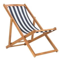 Loren Foldable Sling Chair - Natural/Navy/White - Safavieh -OUTSUNNY Shop GUEST 59233eef f195 4ab9 a0f0 585249f775bb