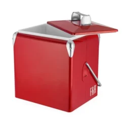 Foster & Rye Red Stainless Steel Cooler, Plastic Lined, Vintage Style Beer And Wine Cooler, Portable Beverage Chiller And Ice Chest, Set Of 1 -OUTSUNNY Shop GUEST 5aa34d51 38b7 4ae0 b9b7 1b723332112c