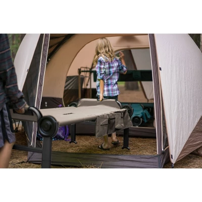 Disc-O-Bed Youth Kid-O-Bunk 2 Person Bench Bunked Double Camping Bunk Bed Cot With 2 Side Organizers, Tan 4 Disc-O-Bed Youth Kid-O-Bunk 2 Person Bench Bunked Double Camping Bunk Bed Cot With 2 Side Organizers, Tan - Image 2