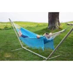 Bahia Crochet Double Hammock - Blue - Sol Living -OUTSUNNY Shop GUEST 5f784504 5f3a 45af a9ef b33ed5fbf466