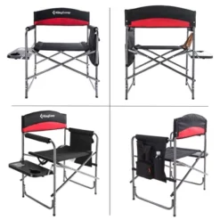 KingCamp Padded Outdoor Director Chair With Side Table, Integrated Cupholder, And Pockets For Camping, Sporting Events, Or Picnics, Black/Red (2 Pack) -OUTSUNNY Shop GUEST 603548ec e5f5 48a3 b81f 471eee87c735