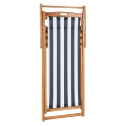 Loren Foldable Sling Chair - Natural/Navy/White - Safavieh -OUTSUNNY Shop GUEST 61ca66e4 91c8 4427 ac78 3474b29e3e29