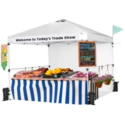 Costway 10'x10'Commercial Pop-up Canopy Tent Sidewall Folding Market Patio White/Pink 23 Costway 10'x10'Commercial Pop-up Canopy Tent Sidewall Folding Market Patio White/Pink -OUTSUNNY Shop GUEST 621d59d2 9099 41a1 90db 079459fc2eea