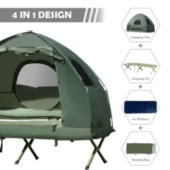 Tangkula 1-Person Folding Camping Tent Cot Portable Pop-Up Tent W/Sleeping Bag & Air Mattress For Outdoor -OUTSUNNY Shop GUEST 632192e3 4ba7 446b a027 543edd2b273b