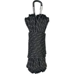 Gear Aid 100 Ft. Extra Heavy Duty 1100 Paracord With Carabiner -Black/Reflective