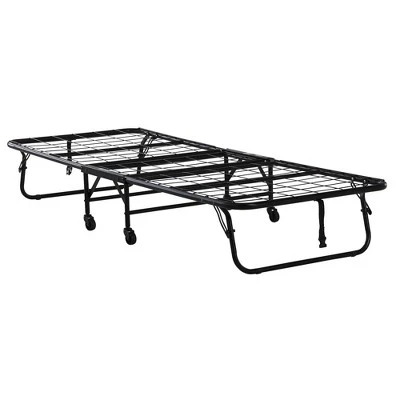 Twin 4" Mattress With Folding Metal Guest Bed Black - Room & Joy 6 Twin 4" Mattress With Folding Metal Guest Bed Black - Room & Joy - Image 4