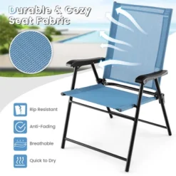 Tangkula Set Of 4 Patio Folding Chairs Outdoor Portable Pack Lawn Chairs W/ Armrests -OUTSUNNY Shop GUEST 6672213b bc4f 4d22 ab3a f87cbe047b47