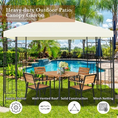 Costway 10'x10' Patio Gazebo Canopy Tent Steel Frame Shelter Patio Party Awning 10 Costway 10'x10' Patio Gazebo Canopy Tent Steel Frame Shelter Patio Party Awning - Image 8