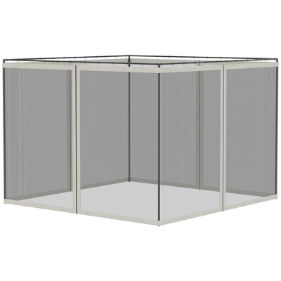 Outsunny Universal Replacement Mesh Sidewall Netting For Patio Gazebos And Canopy Tents With Zippers, (Sidewall Only) 6 Outsunny Universal Replacement Mesh Sidewall Netting For Patio Gazebos And Canopy Tents With Zippers, (Sidewall Only) - Image 4