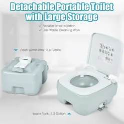 Costway 5.3 Gallon 20L Outdoor Portable Toilet W/ Level Indicator For RV Travel Camping -OUTSUNNY Shop GUEST 69dc9823 43f1 4101 bb12 8e257cc5211e