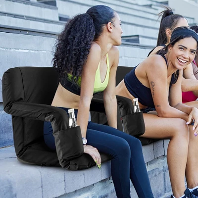 Costway Stadium Seat For Bleachers With Back Support 6 Reclining Positions Padded Cushion 4 Costway Stadium Seat For Bleachers With Back Support 6 Reclining Positions Padded Cushion - Image 2