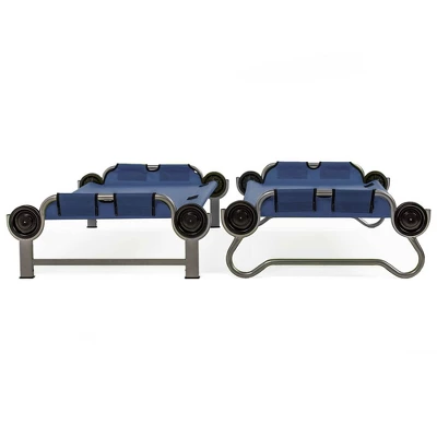 Disc-O-Bed Youth Kid-O-Bunk 62 X 28 Inch Portable Folding Bunked Double Camping Cot Bed With 2 Organizers And 2 Carry Bags, Navy Blue 4 Disc-O-Bed Youth Kid-O-Bunk 62 X 28 Inch Portable Folding Bunked Double Camping Cot Bed With 2 Organizers And 2 Carry Bags, Navy Blue - Image 2
