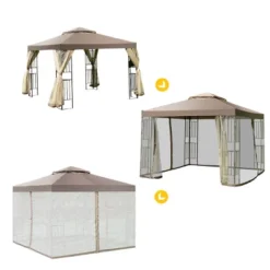 Costway Outdoor 10'x10' Gazebo Canopy Shelter Awning Tent Patio Screw-free Structure Garden 12 Costway Outdoor 10'x10' Gazebo Canopy Shelter Awning Tent Patio Screw-free Structure Garden -OUTSUNNY Shop GUEST 70e7f39e 55a6 4c97 a131 0301503ec4b2