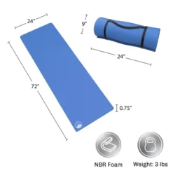 Leisure Sports Waterproof Foam Sleep Pad Camping Mat For Cots, Tents, And Sleeping Bags With Carrying Handle - Blue