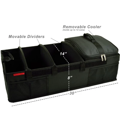 Picnic At Ascot - Ultimate Heavy Duty Trunk Organizer W/Cooler - No Slide Rigid Base - 70 LB Capacity - 30" Wide X 14.75" Deep X 9" High - Black 3 Picnic At Ascot - Ultimate Heavy Duty Trunk Organizer W/Cooler - No Slide Rigid Base - 70 LB Capacity - 30" Wide X 14.75" Deep X 9" High - Black