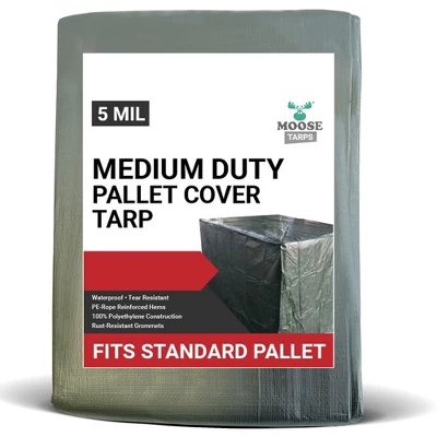 Moose Supply Medium Duty Waterproof Pallet Tarp Cover 4 X 4 X 5 Pallet Cover Tarp 4 Moose Supply Medium Duty Waterproof Pallet Tarp Cover 4 X 4 X 5 Pallet Cover Tarp - Image 2