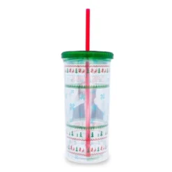 Silver Buffalo The Office "Christmas Is Cancelled" Carnival Cup With Lid And Straw | Holds 20 Ounces