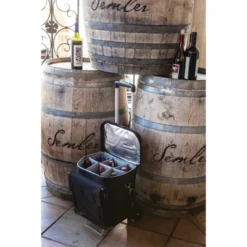 Picnic Time Six Bottle Wine Carrier And 2.25qt Cooler Tote - Black -OUTSUNNY Shop GUEST 7659f6ea bf74 4142 bf7c 5592b9aee677