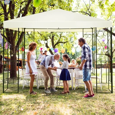 Costway 10'x10' Patio Gazebo Canopy Tent Steel Frame Shelter Patio Party Awning 11 Costway 10'x10' Patio Gazebo Canopy Tent Steel Frame Shelter Patio Party Awning - Image 9
