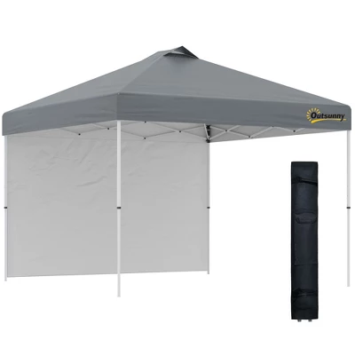 Outsunny 10' X 10' Pop Up Canopy Tent With 1 Sidewall, Carry Bag, Adjustable Height, Instant Shelter Tent For Backyard, Garden, And Patio 10 Outsunny 10' X 10' Pop Up Canopy Tent With 1 Sidewall, Carry Bag, Adjustable Height, Instant Shelter Tent For Backyard, Garden, And Patio - Image 8