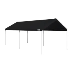 Caravan Canopy Domain 10 X 20 Foot Straight Leg Instant Canopy Roof Top And Carport Shelter Tent Sidewall Set With Zipper Closure, Black