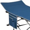 KingCamp Folding Portable Lightweight Outdoor Camping Travel Sleeping Bed Cot With Multi Layer Side Pocket, Carrying Bag, And Anti Slip Feet, Blue