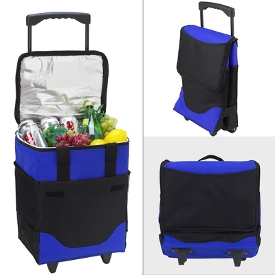 Picnic At Ascot 32 Can Collapsible Rolling Insulated Cooler - Royal Blue 5 Picnic At Ascot 32 Can Collapsible Rolling Insulated Cooler - Royal Blue - Image 3