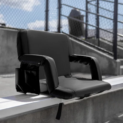Flash Furniture Extra Wide Lightweight Reclining Stadium Chair With Armrests, Padded Back & Seat With Dual Storage Pockets And Backpack Straps 3 Flash Furniture Extra Wide Lightweight Reclining Stadium Chair With Armrests, Padded Back & Seat With Dual Storage Pockets And Backpack Straps