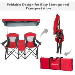 Costway Portable Folding Camping Canopy Chairs W/ Cup Holder Cooler Outdoor Red -OUTSUNNY Shop GUEST 7d21836d 7eef 499f b9a3 3497ed92bccb