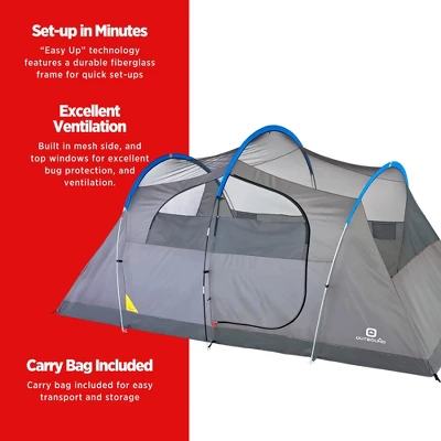 Outbound 8 Person 3 Season Easy Up Camping Dome Tent With Rainfly & Porch 6 Outbound 8 Person 3 Season Easy Up Camping Dome Tent With Rainfly & Porch - Image 4