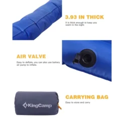 KingCamp Extra Thick 3.93" Double Sleeping Pad Camping Mattress, 2-Person Lightweight Inflatable Air Mat For Backpacking/Hiking, 76" X 54," Blue 8 KingCamp Extra Thick 3.93" Double Sleeping Pad Camping Mattress, 2-Person Lightweight Inflatable Air Mat For Backpacking/Hiking, 76" X 54," Blue -OUTSUNNY Shop GUEST 7ebcfe37 27d4 456f 8b01 9b6476114fd5